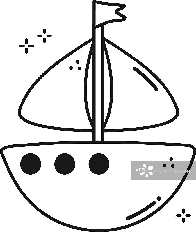 手绘船图片素材