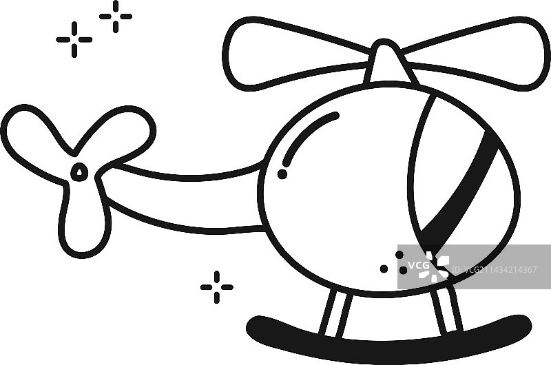 手绘直升机图片素材