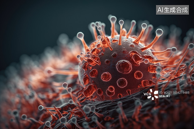【AI数字艺术】病毒细胞流动，病毒疾病爆发，肝炎病毒，流感病毒特写素材图片素材