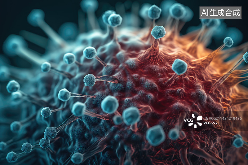 【AI数字艺术】病毒细胞流动，病毒疾病爆发，肝炎病毒，流感病毒特写素材图片素材