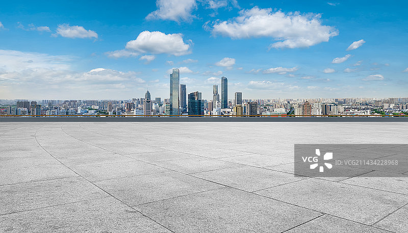 地砖地面和无锡城市景观图片素材