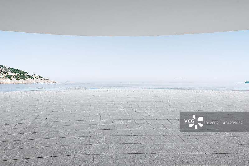 地面海景山平台汽车广告背景图图片素材