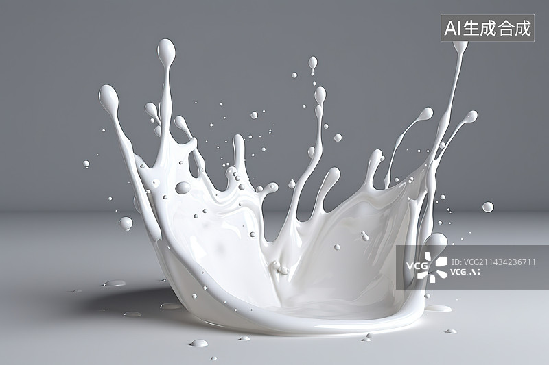 【AI数字艺术】牛奶飞溅图片素材