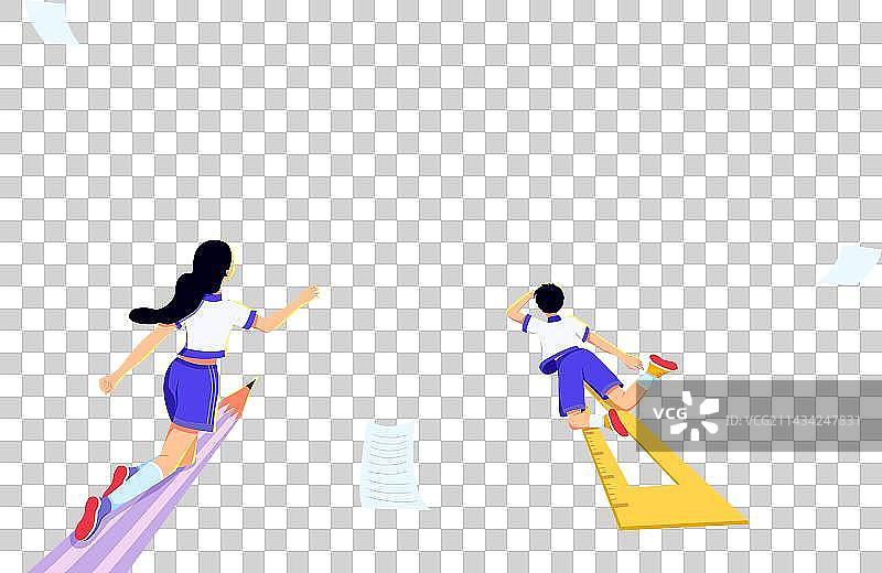 学生飞翔元素插画图片素材