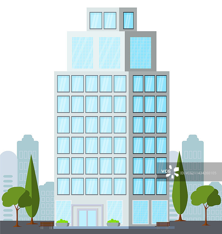 扁平风摩天大楼图片素材