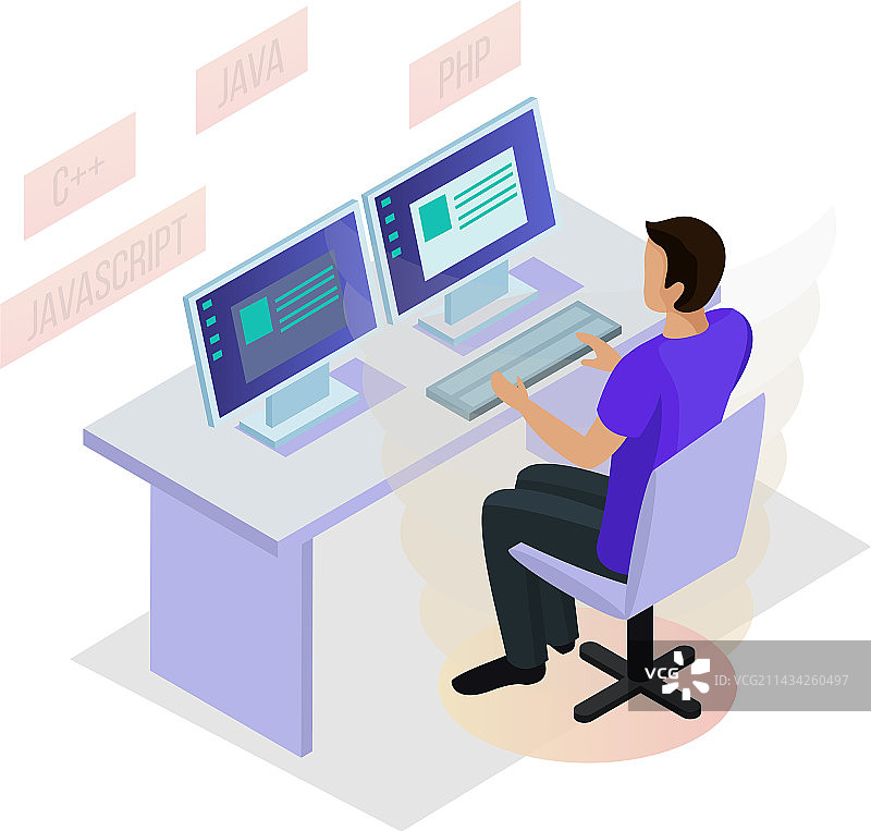 编程等距概念图片素材