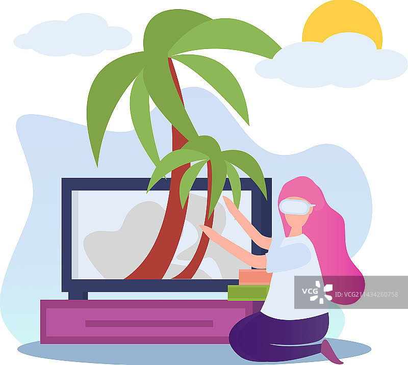 扁平虚拟现实图片素材