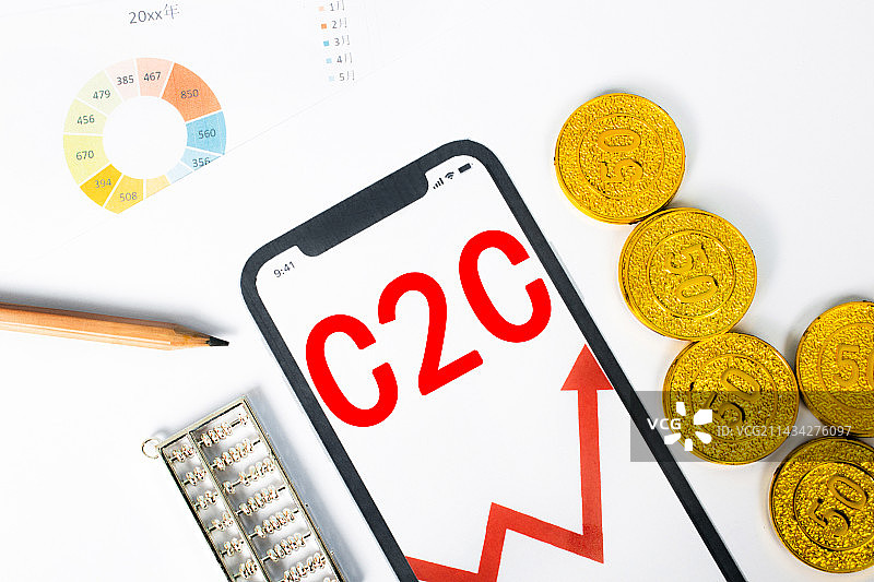 创意配图：C2C个人与个人之间的电子商务图片素材