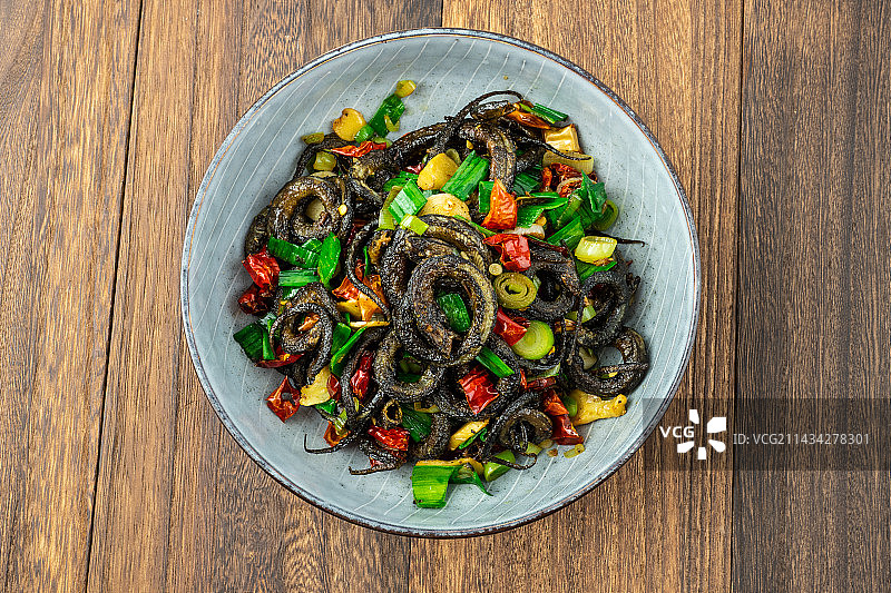 湖南家常菜香辣盘龙鳝图片素材