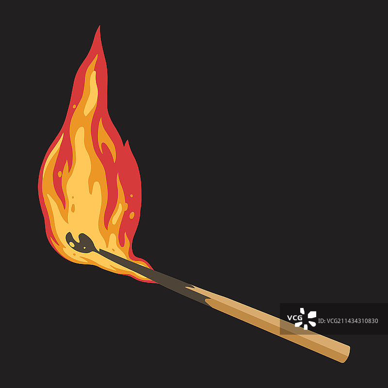 彩色燃烧的火柴徽章图片素材