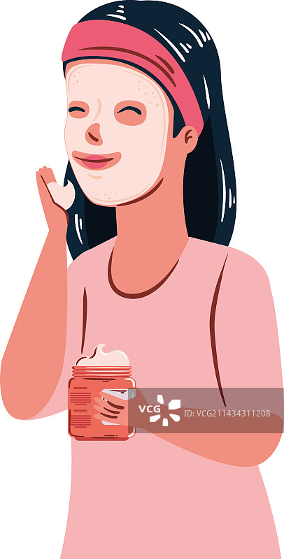微笑的女人拿着保湿霜瓶图片素材