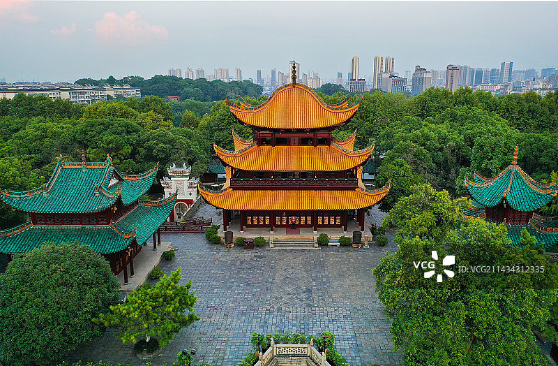 湖南省岳阳市国家重点风景名胜岳阳楼景区航拍图片素材