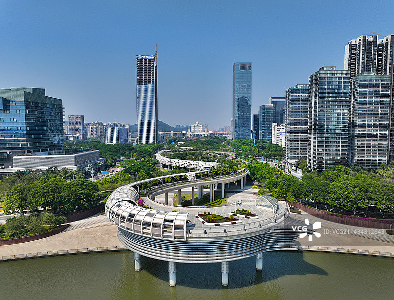 广东省佛山市顺德工业发展馆顺德金凤凰广场航拍图片素材