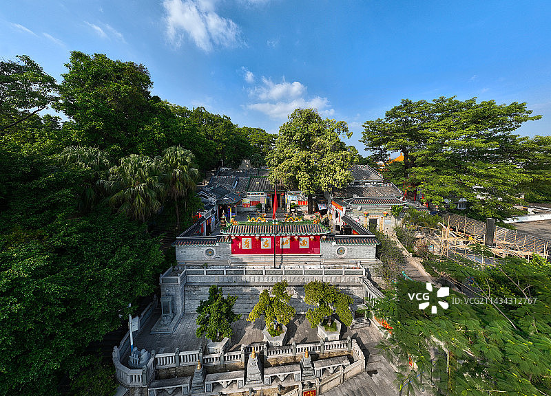 广东省中山市石岐区西山寺烟墩花塔航拍图片素材