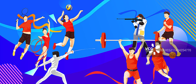 国际奥林匹克日奥运精神矢量插画海报图片素材