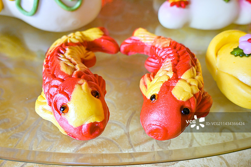 山东胶东花饽饽花馒头宝宝周岁宴百天糕点图片素材