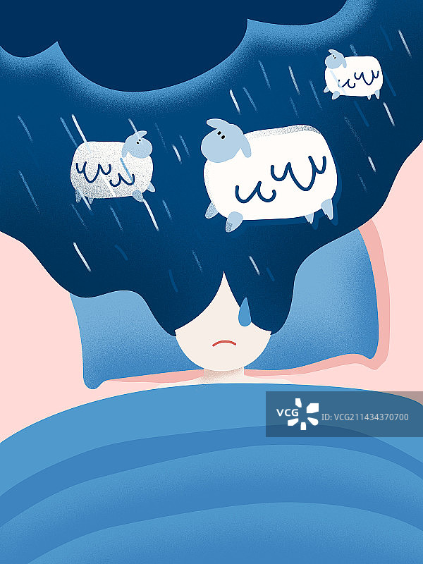 失眠少女图片素材