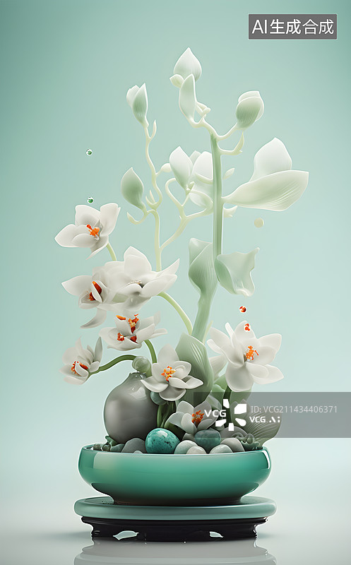 【AI数字艺术】禅意园-兰1图片素材