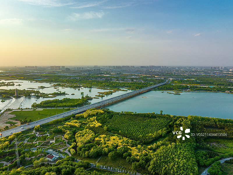 航拍滹沱河湿地景区图片素材