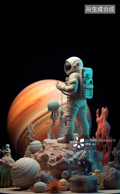 【AI数字艺术】星球宇航员2图片素材