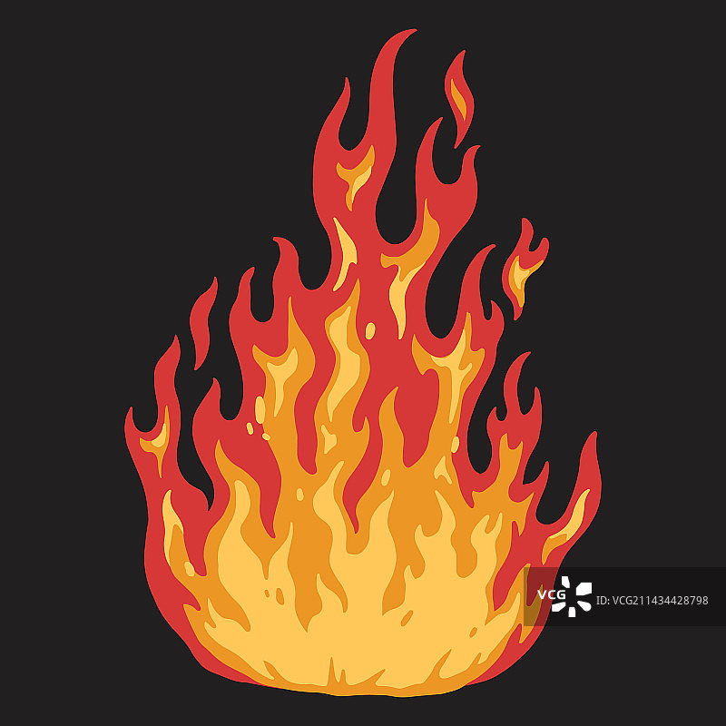 燃烧的篝火彩色细节徽章图片素材