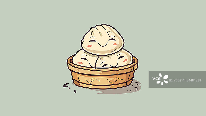 AI矢量开心饺子图片素材