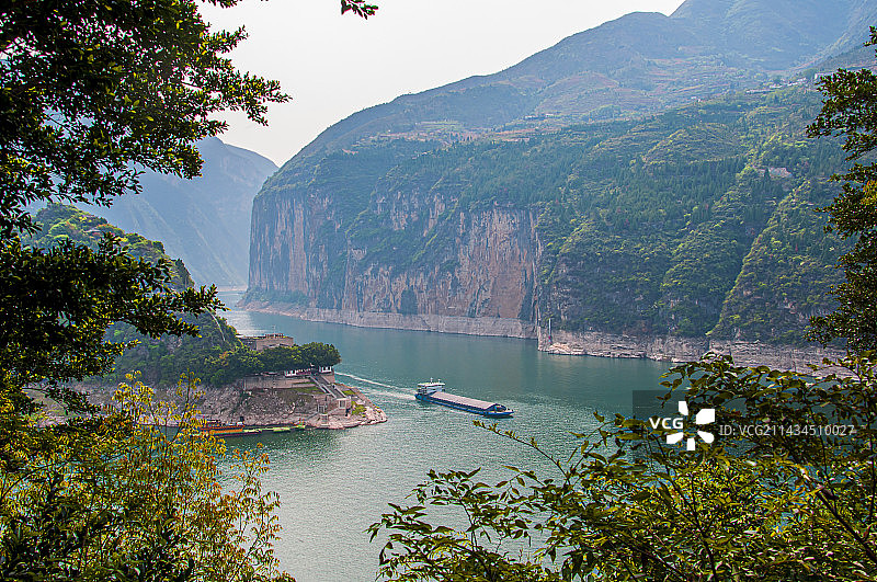重庆奉节长江三峡夔门瞿塘峡风景图图片素材