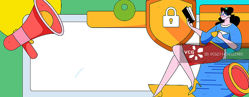 网购支付安全人物扁平矢量概念运营手绘插画图片素材