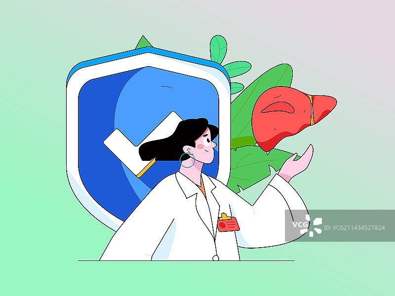 全国护肝日医疗人物扁平矢量概念运营手绘插画图片素材