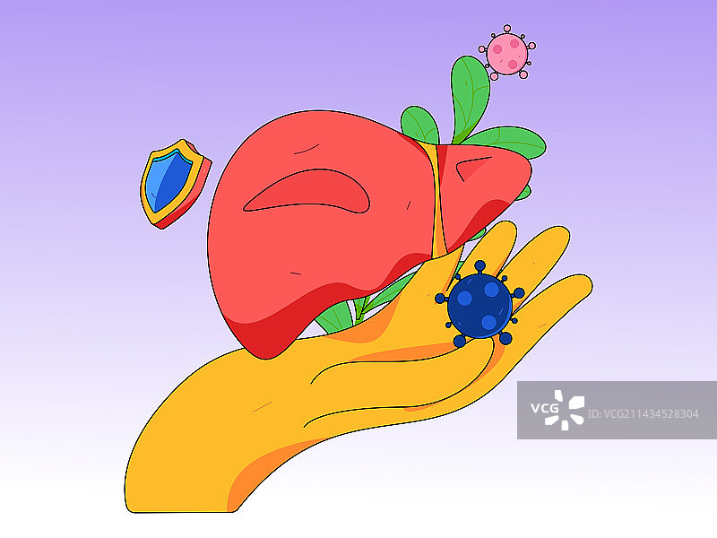 全国护肝日医疗人物扁平矢量概念运营手绘插画图片素材