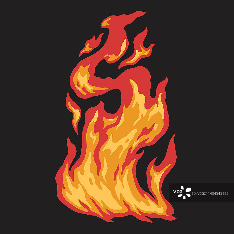 火焰叉彩色标志图片素材