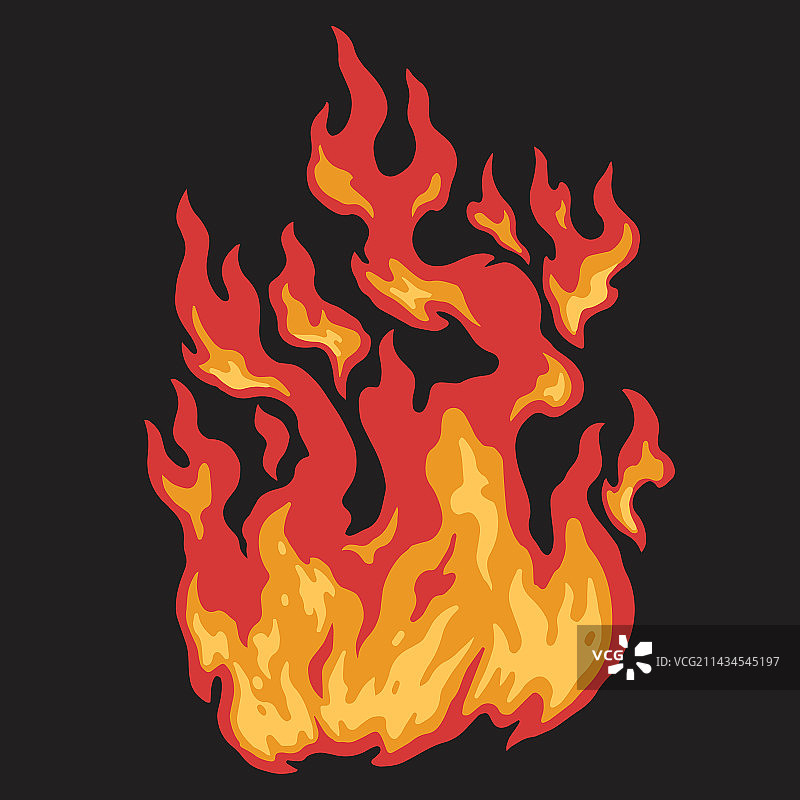 燃烧的彩色火焰详细标志图片素材