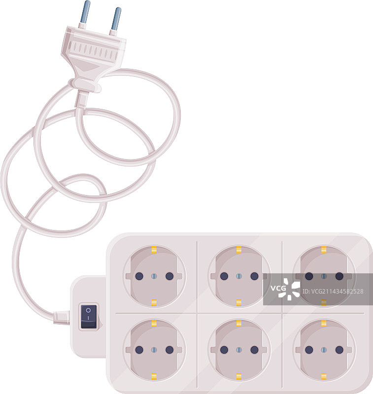 带插头的延长线或电源扩展器图片素材