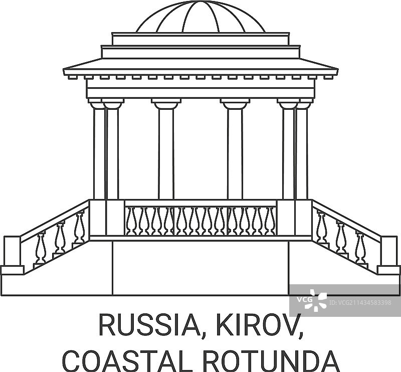 俄罗斯基洛夫沿海圆形建筑旅行地标图片素材