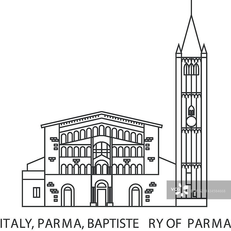 意大利帕尔马的帕尔马洗礼堂旅游地标图片素材