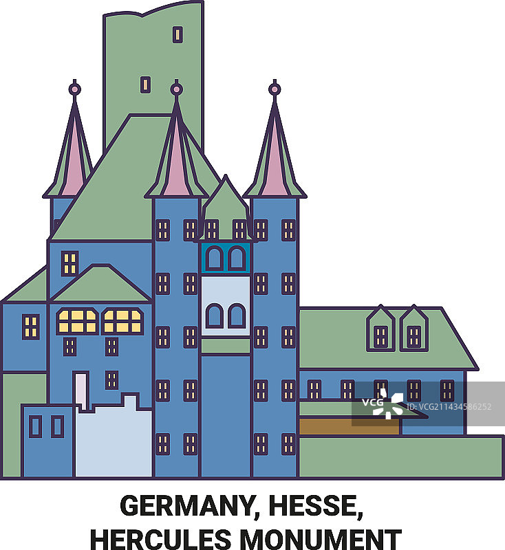 德国黑森州大力神纪念碑旅游地标图片素材