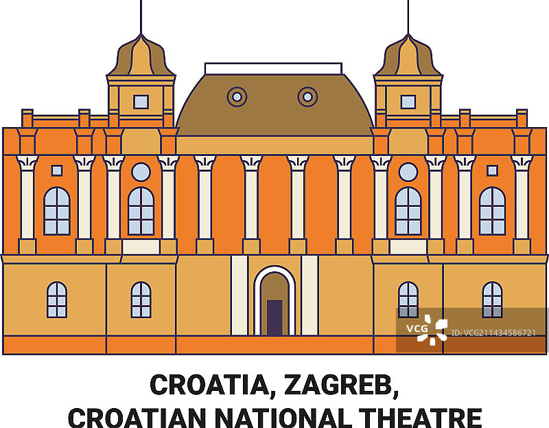 克罗地亚萨格勒布国家剧院旅游图片素材