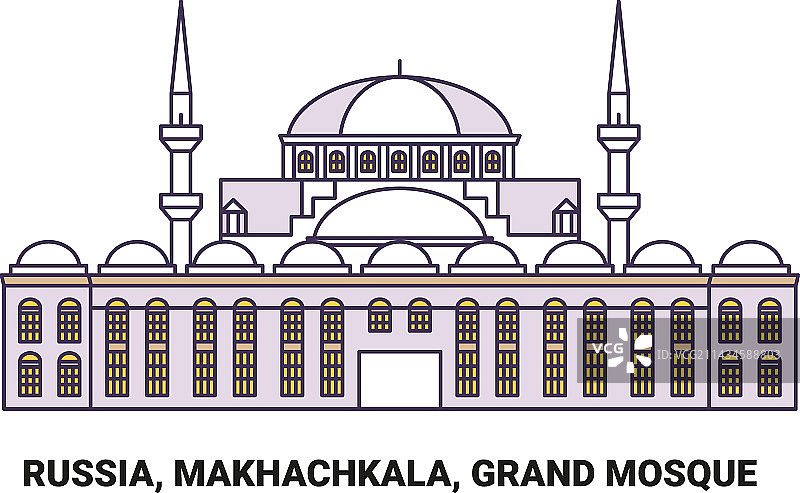 俄罗斯马哈奇卡拉大清真寺旅游地标图片素材