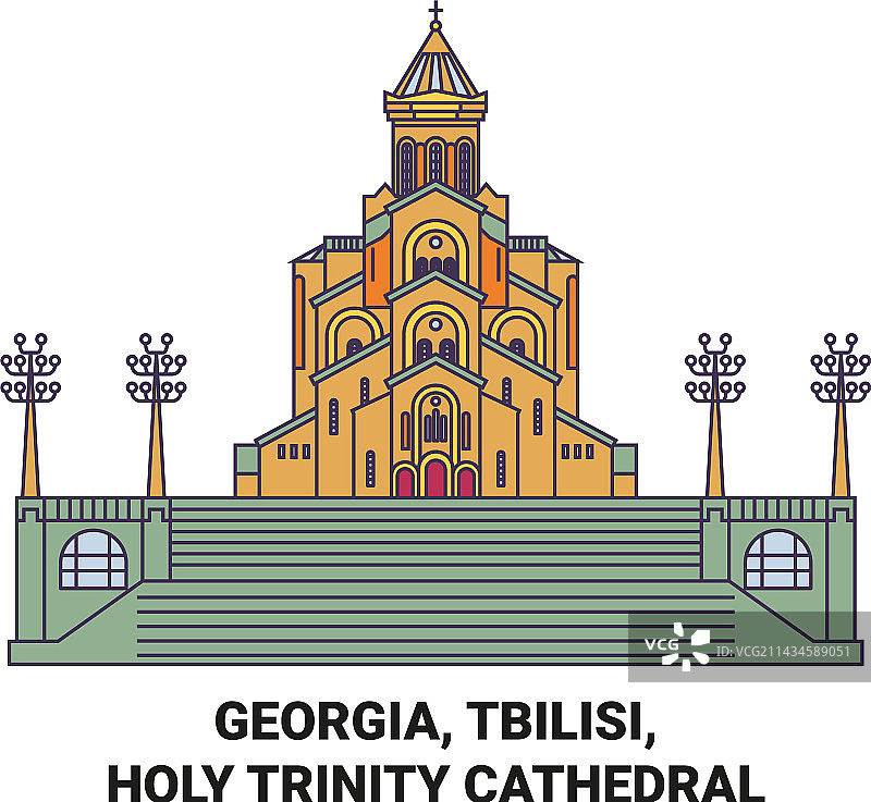 格鲁吉亚第比利斯圣三一主教座堂风光图片素材