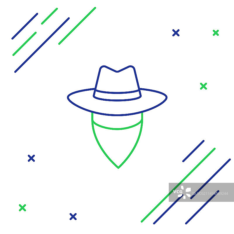 牛仔线条图标，白色背景图片素材