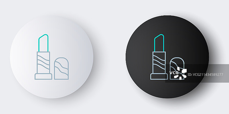 灰色背景上的线条口红图标图片素材