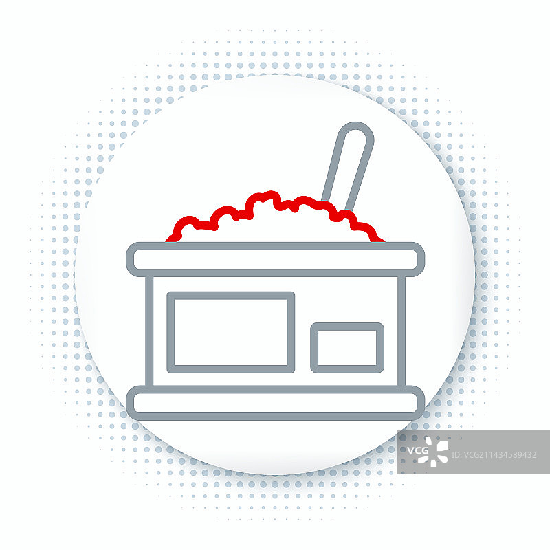 白色背景的线条鱼子酱罐头图标图片素材