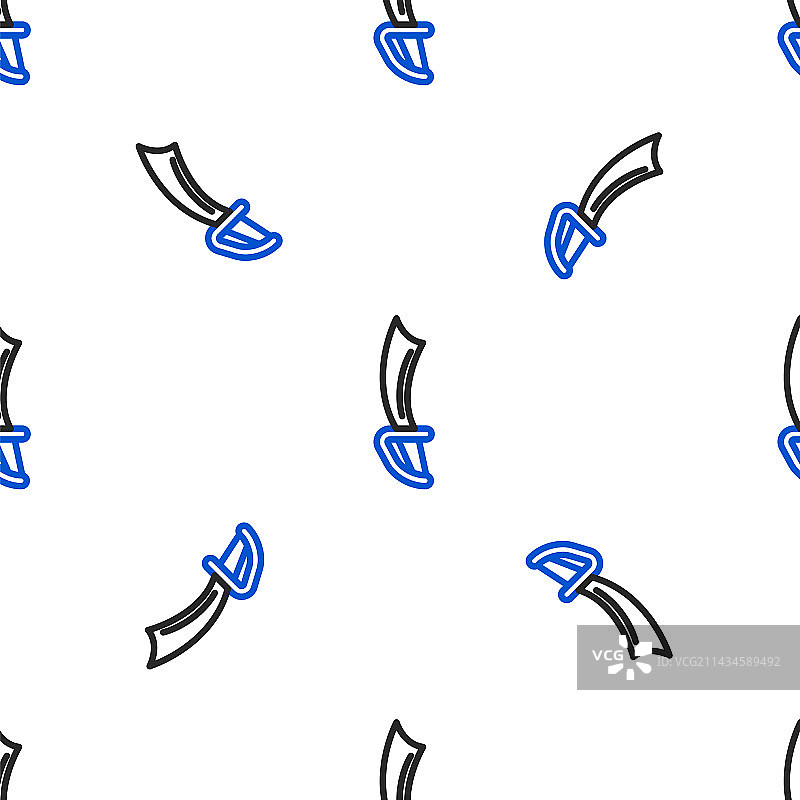 海盗剑线条图标无缝图案图片素材
