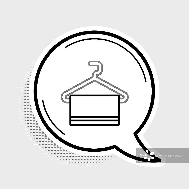 灰色背景上的线条毛巾图标图片素材