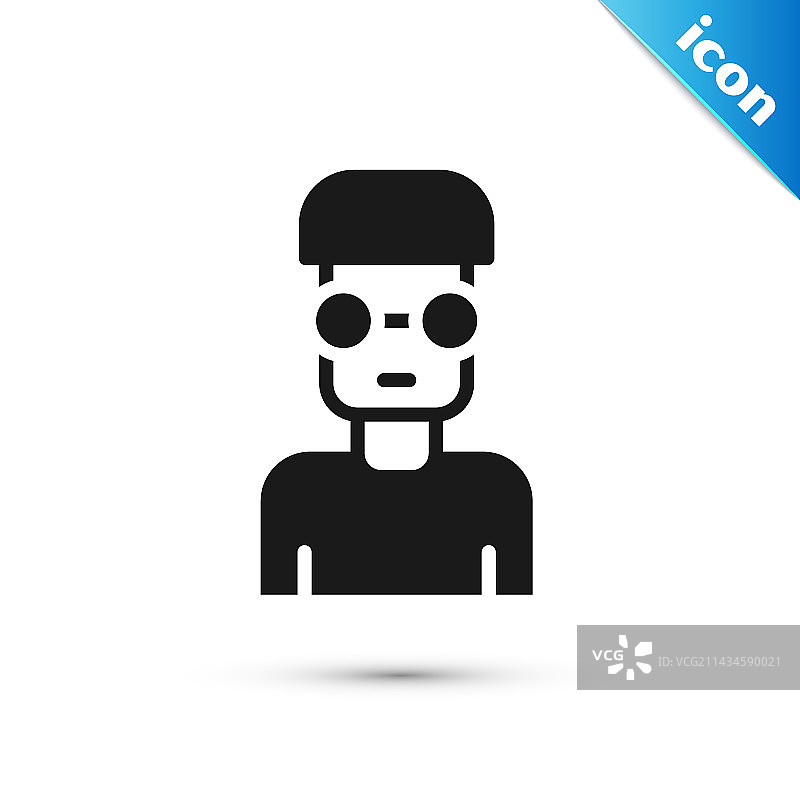 白色背景上的灰色书呆子图标图片素材