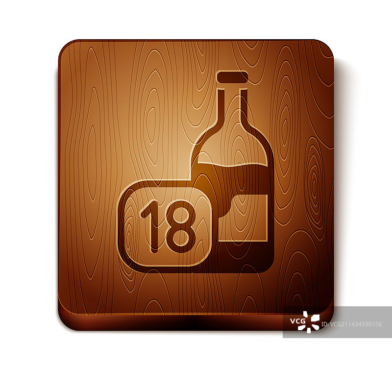 白色背景上的棕色葡萄酒瓶图标图片素材