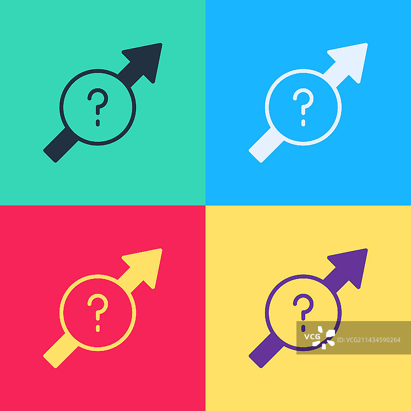 波普艺术箭头图标，彩色背景图片素材