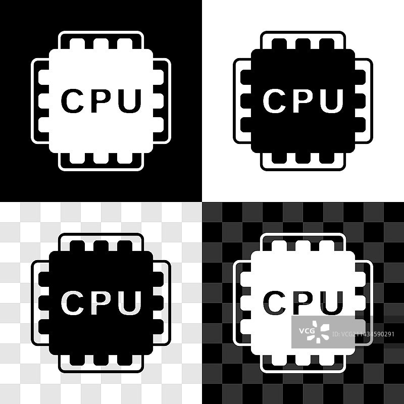 带微电路的计算机处理器CPU图标图片素材