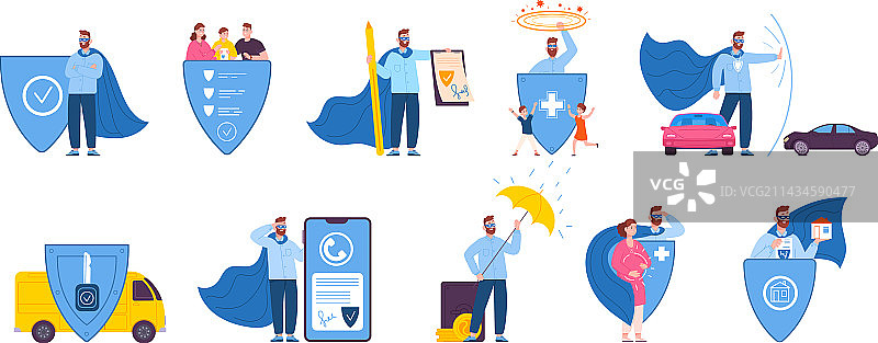 财产健康保险家庭保障图片素材