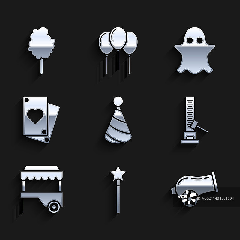 设置派对帽魔棒大炮高前锋图片素材